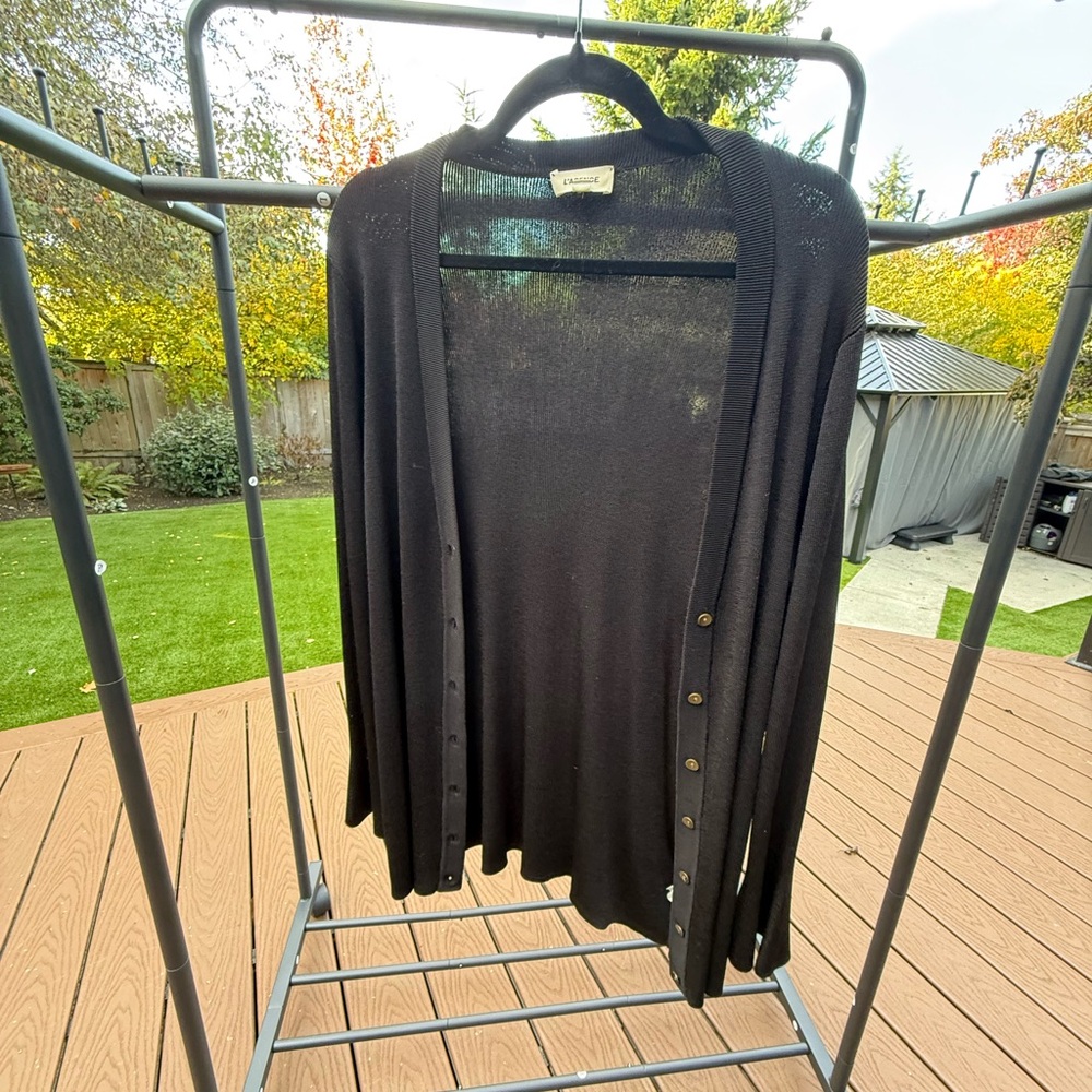 L'AGENCE Black Cardigan Sweater